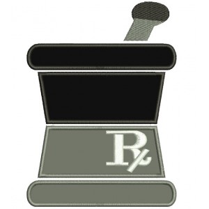 Pharmacology cup for mixing pills Applique Machine Embroidery Digitized Design Pattern